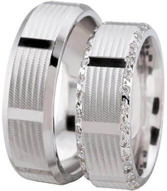 Christian Trouwringen met 2 rijen diamanten