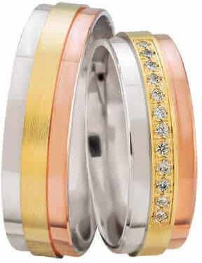 Christian Trouwringen tricolor