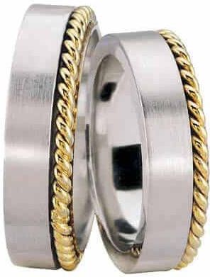 Christian Wit gouden trouwringen met torsring