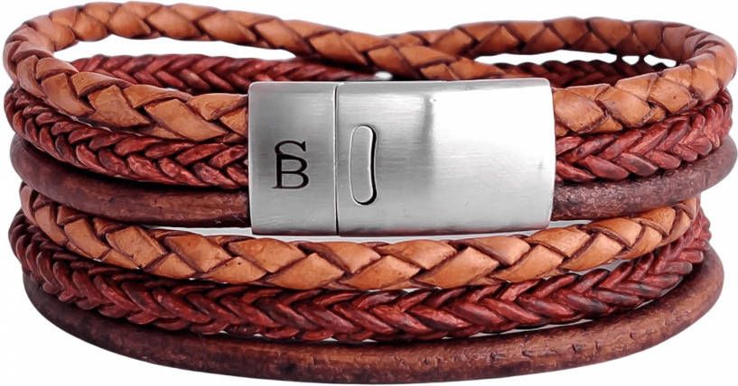 Steel&amp, Barnett Leren armband Bonacci Heren