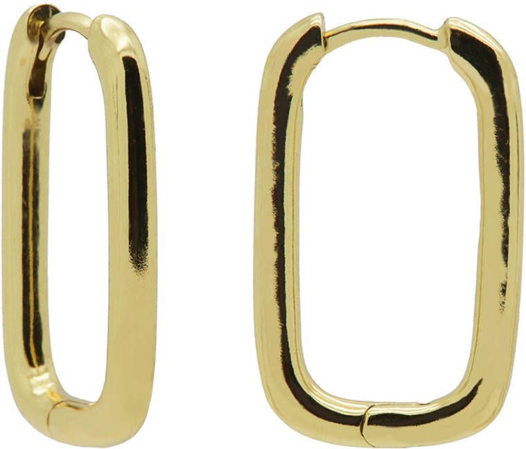 Karma Oorbellen Plain Hinged Hoops Round Square 20MM Goudkleurig