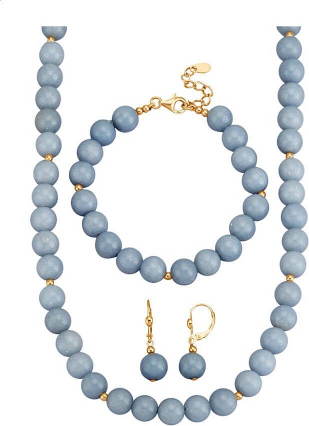 Diemer Farbstein 3 delige sieradenset van angeliet Blauw