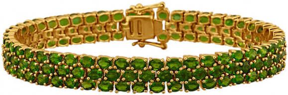 Diemer Farbstein Armband van verguld zilver Groen