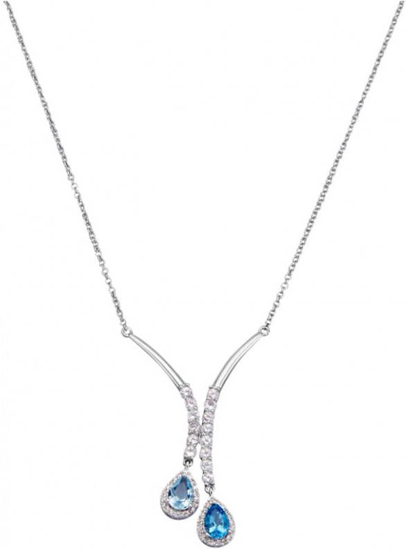 Diemer Farbstein Collier met diamanten Blauw