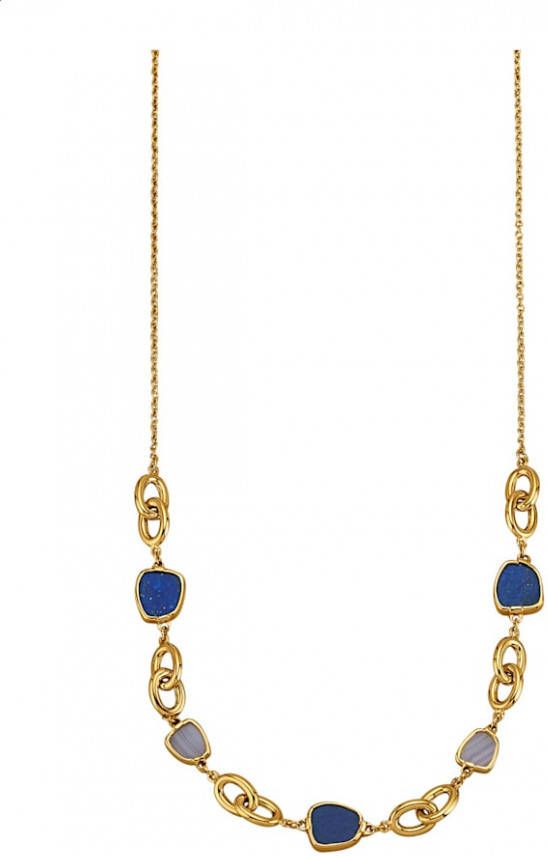 Diemer Farbstein Collier met lapis lazuli en chalcedoon Blauw