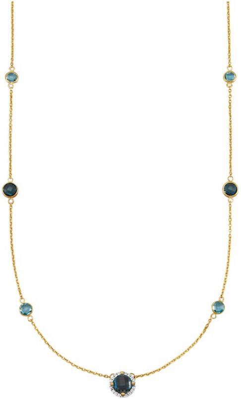 Diemer Farbstein Collier van 14 kt. goud Blauw