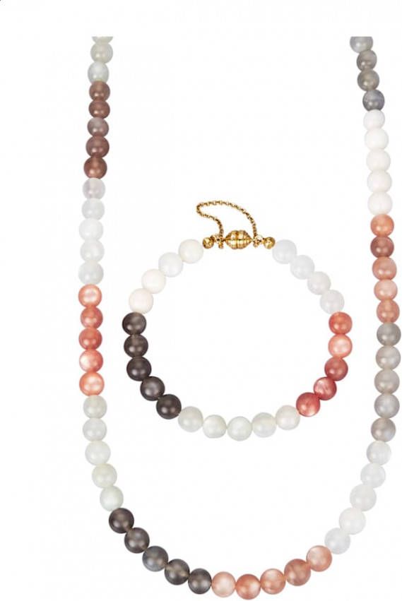 Diemer 2 delige sieradenset met multicolor maanstenen Multicolor