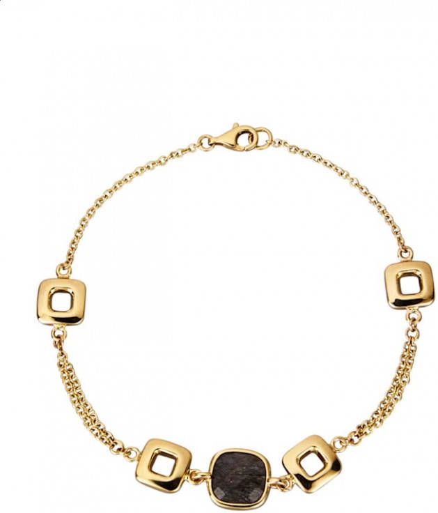 Diemer Farbstein Armband met rutielkwarts Zwart