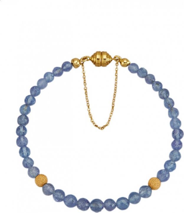 Diemer Farbstein Armband van 14 kt. goud Blauw