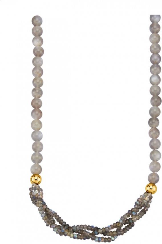 Diemer Farbstein Collier met mix van gekleurde stenen Grijs