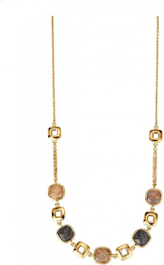 Diemer Farbstein Collier met rutielkwartsen Multicolor