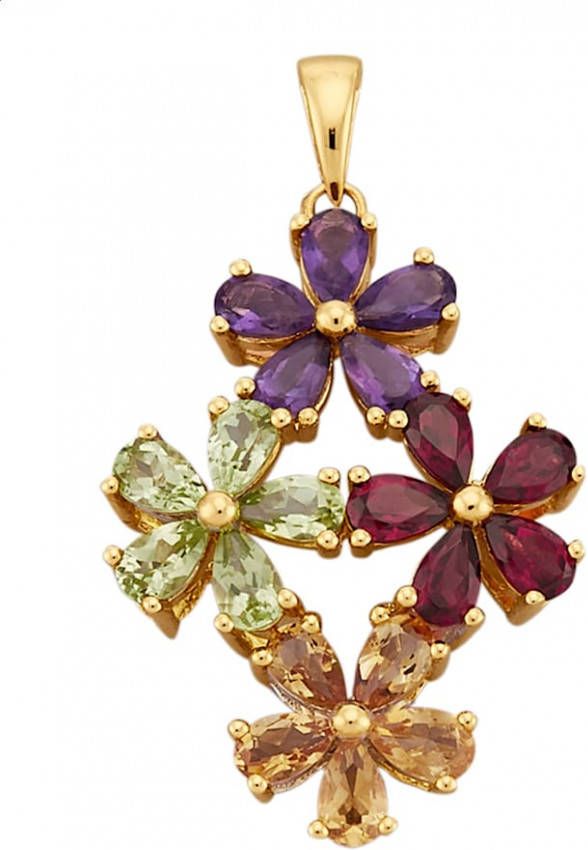 Diemer Farbstein Hanger Bloem met gekleurde stenen Multicolor