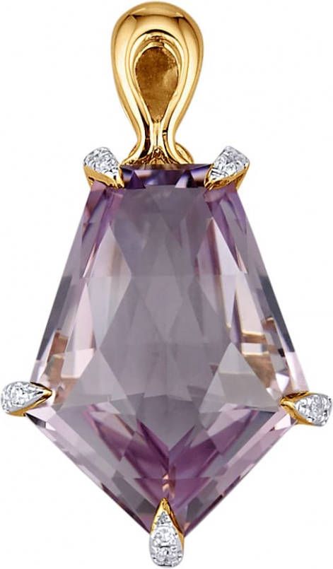 Diemer Farbstein Hanger met amethist en diamanten Paars