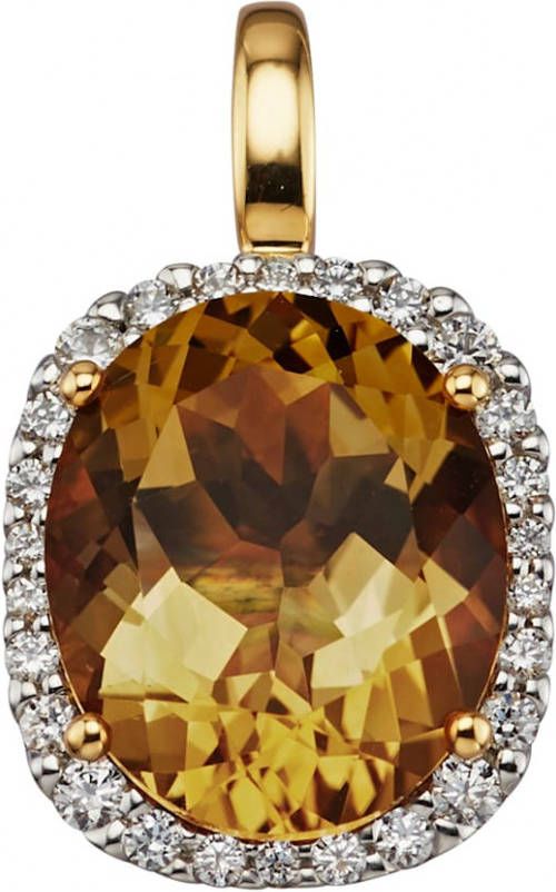 Diemer Farbstein Hanger met citrien en briljanten Geel