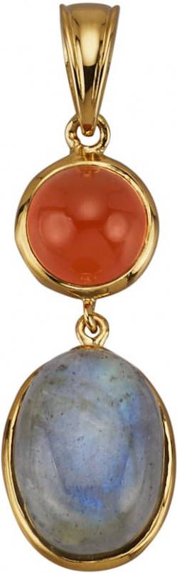 Diemer Farbstein Hanger met labradoriet en carneool Oranje