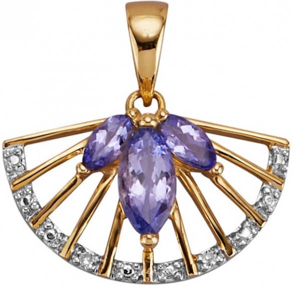 Diemer Farbstein Hanger met tanzanieten en diamanten Blauw