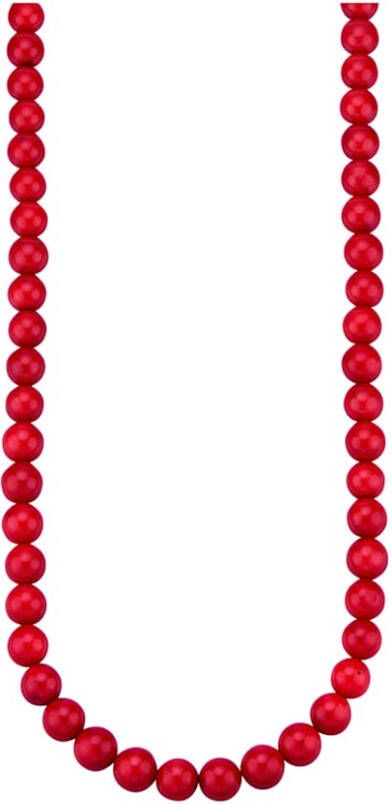 Diemer Farbstein Ketting van bamboekoraal(beh.) Rood