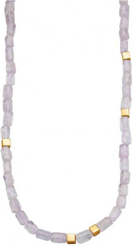 Diemer Farbstein Ketting van echt zilver, verguld Roze