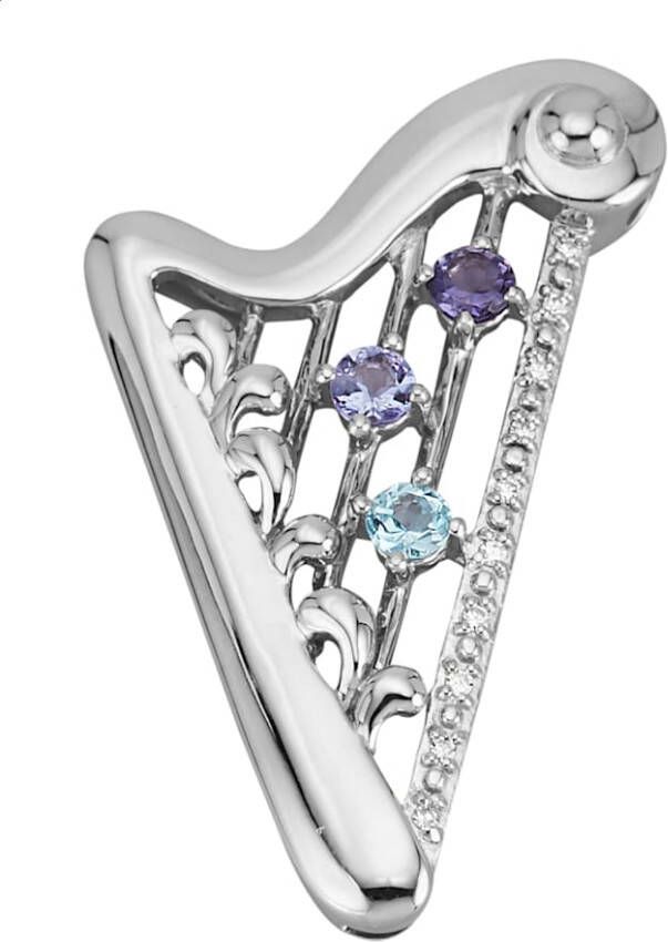 Diemer Farbstein Hanger Harp met gekleurde stenen en diamanten Multicolor