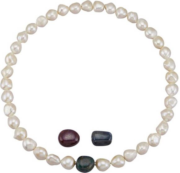Diemer Farbstein Ketting met cultivé zoetwaterparels Wit