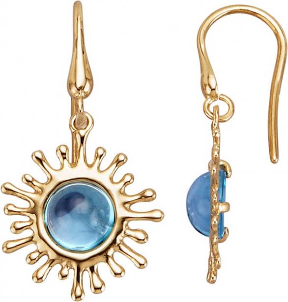 Diemer Farbstein Oorbellen met blauwe topazen Blauw