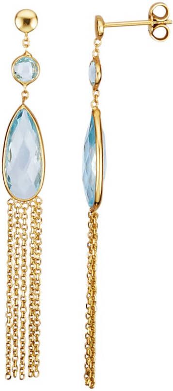 Diemer Farbstein Oorbellen met blauwe topazen Blauw