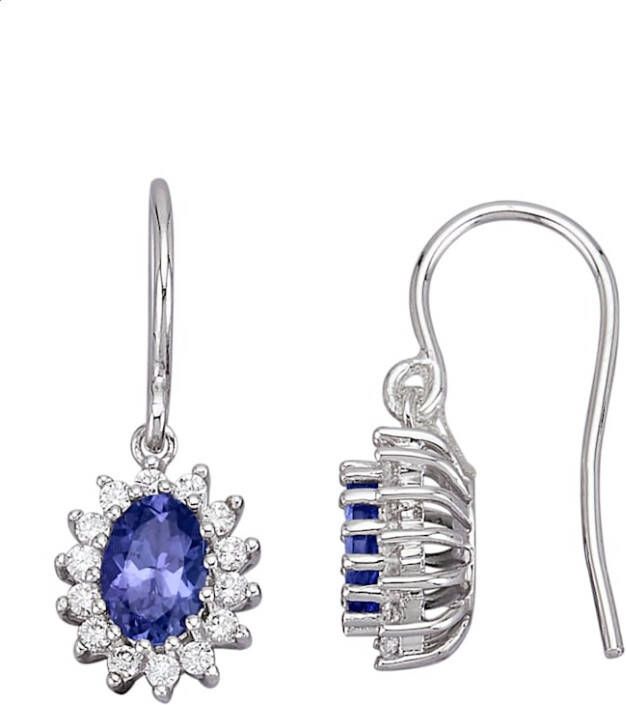 Diemer Farbstein Oorbellen met tanzanieten en briljanten Blauw
