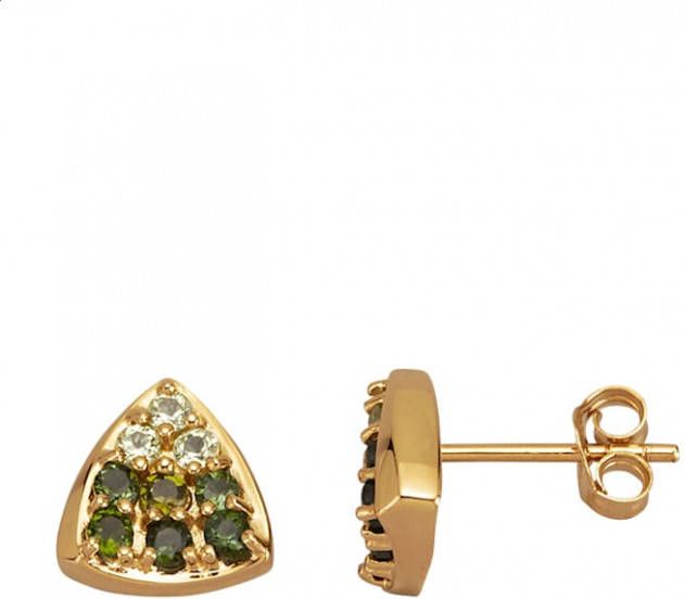 Diemer Farbstein Oorstekers met edelstenen Groen