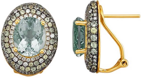 Diemer Farbstein Oorstekers Met groene amethisten Multicolor