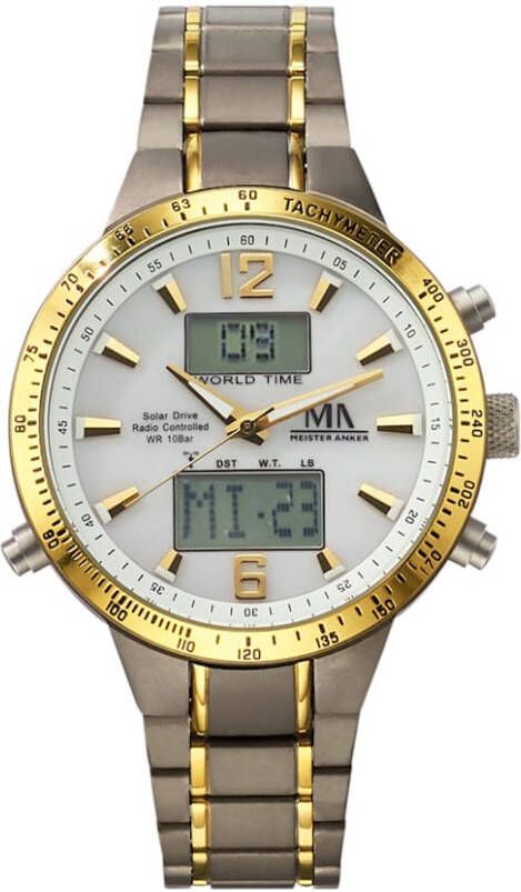 Meister Anker Radiografische herensolarchronograaf met titanium kast Multicolor