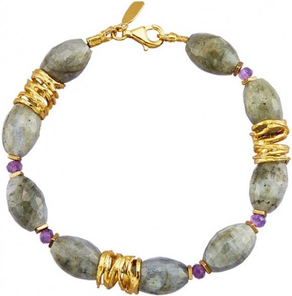 KLiNGEL Armband van echt zilver Geelgoudkleur