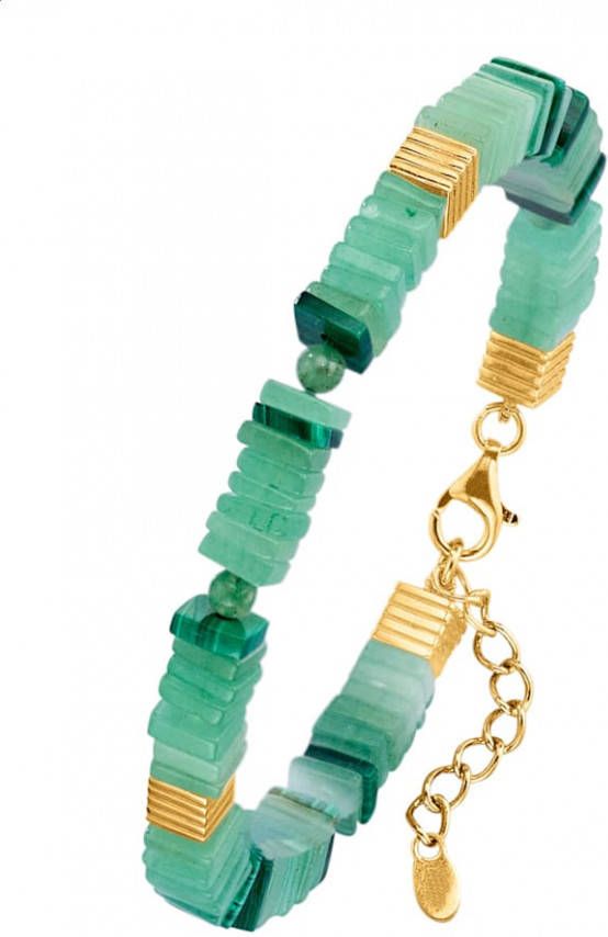 KLiNGEL Armband van verguld zilver Groen