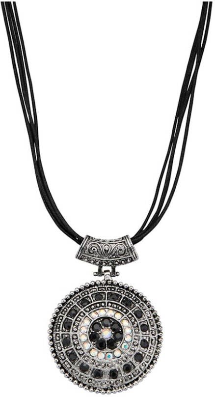 WENZ Collier met glasstenen Zwart