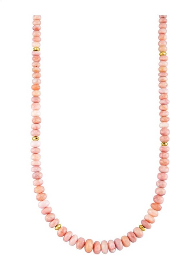 KLiNGEL Collier met opaal en pyriet, van echt zilver Goudkleur