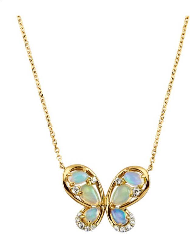 KLiNGEL Collier met opalen, van echt zilver Goudkleur
