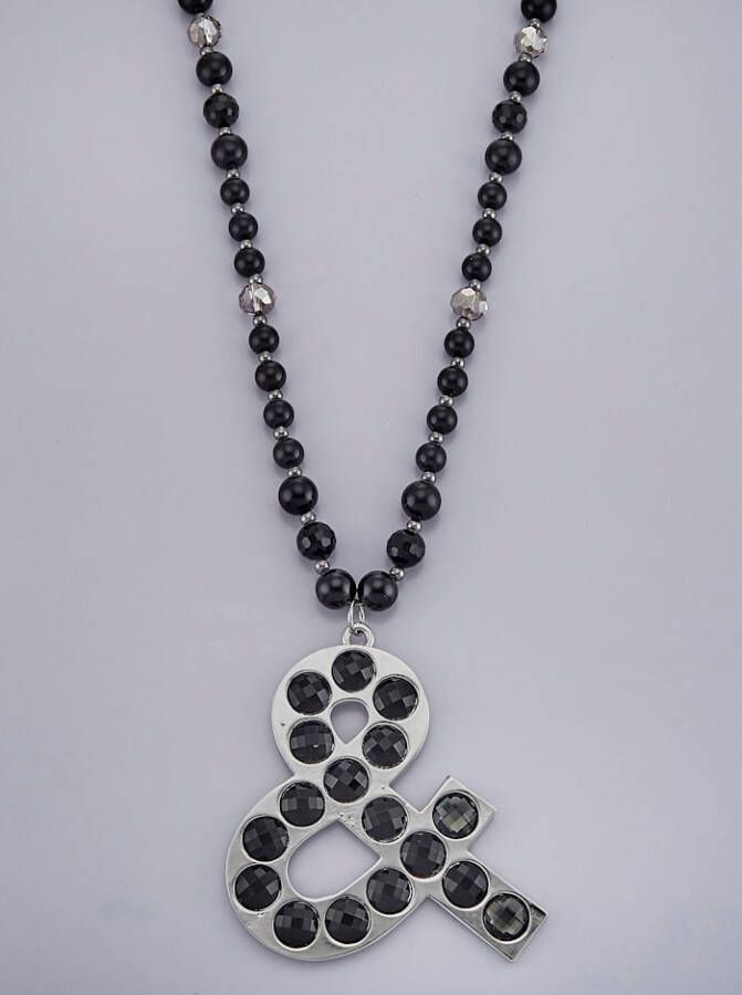 KLiNGEL Collier met synth. parel Zwart