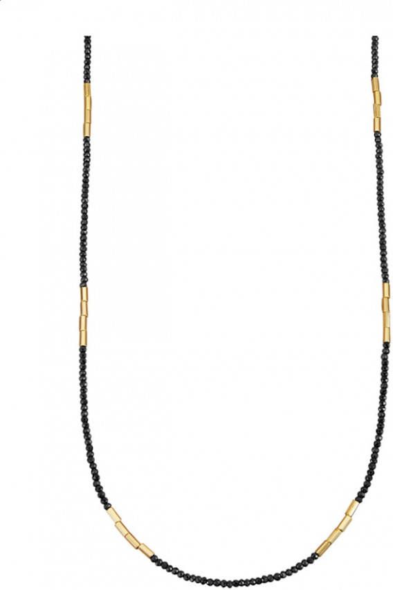 KLiNGEL Collier met toermalijn en hematiet, van echt zilver Goudkleur