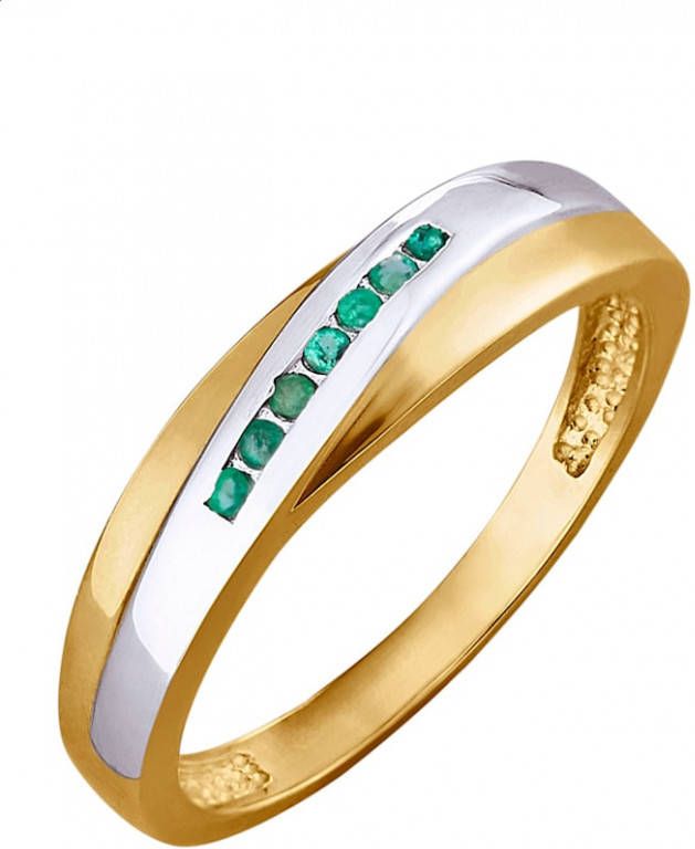 KLiNGEL Damesring met 7 smaragden Groen