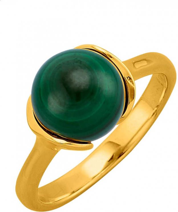 KLiNGEL Damesring met malachiet Goudkleur