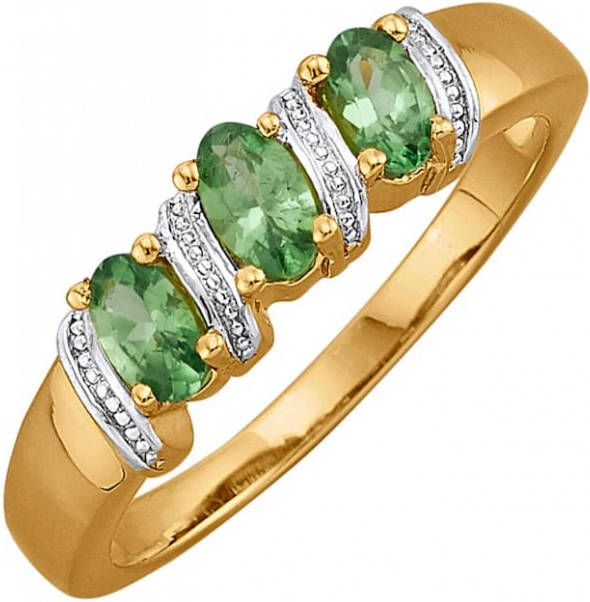 KLiNGEL Damesring met tsavorieten Bicolor