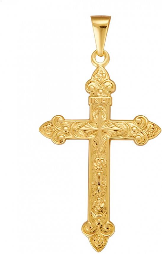 KLiNGEL Hanger Kruis van verguld zilver Geelgoudkleur
