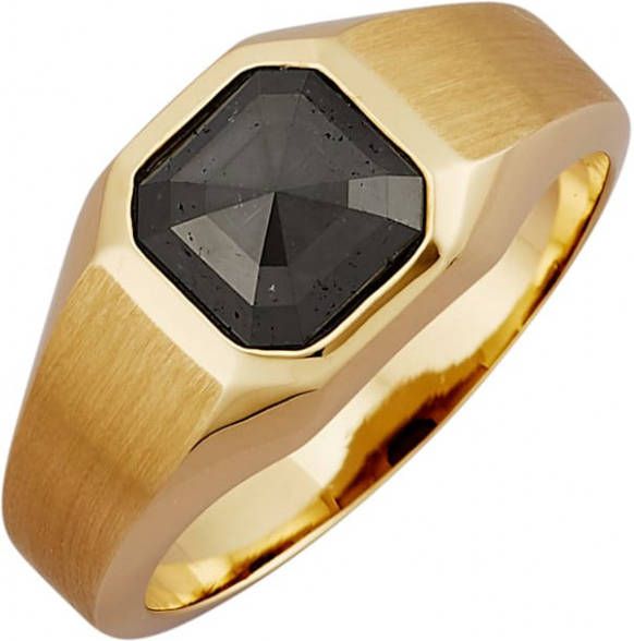 WENZ Herenring met diamant in rozenslijping Goudkleur