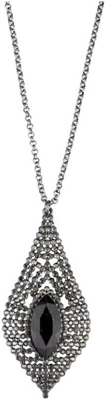 KLiNGEL Ketting zilverkleurig gezwart Zilverkleur