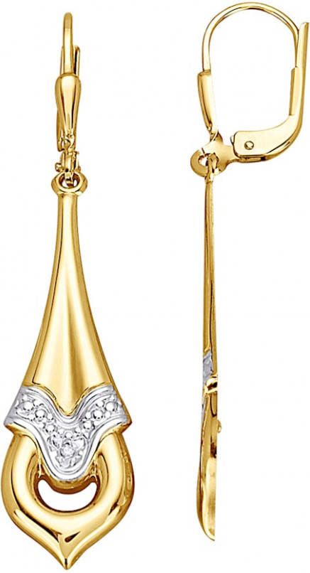 KLiNGEL Oorbellen met diamanten Geelgoudkleur