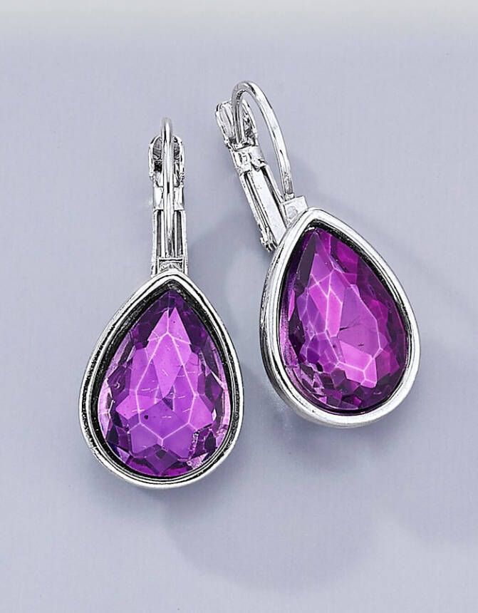 KLiNGEL Oorbellen met glasstenen Zilverkleur