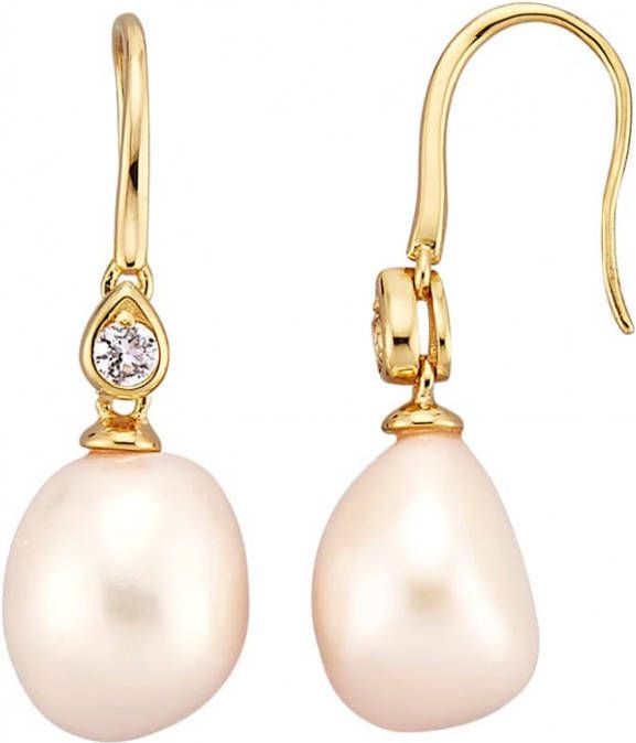 KLiNGEL Oorbellen met Keshiparels Wit