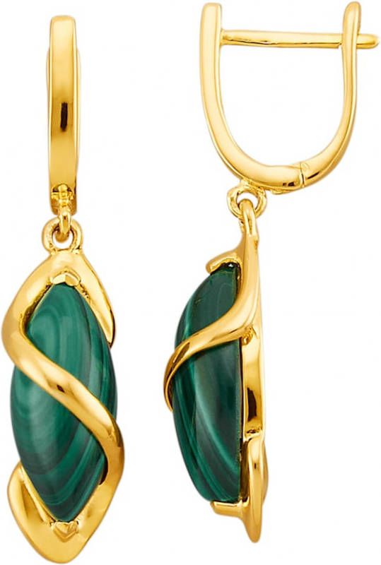 KLiNGEL Oorbellen met malachieten Goudkleur