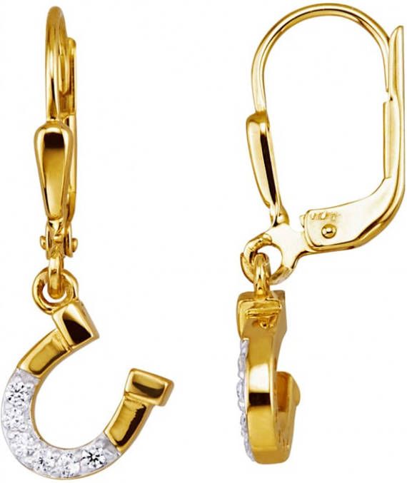 KLiNGEL Oorbellen met synth. zirkonia Geelgoudkleur